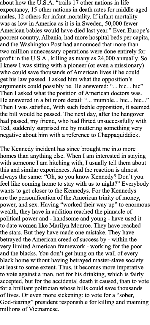 about how the U S A   trails 17 other nations in life expectancy, 15 other nations in death rates for middle-aged mal   