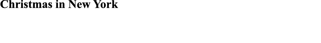 Christmas in New York