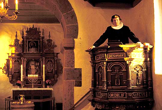 Pastor Jacob Holdt prdiker i Fborg