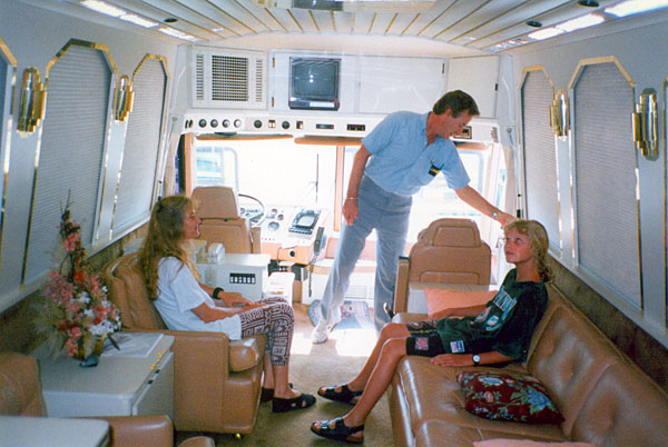 Vibeke in one of Tommy's motor homes