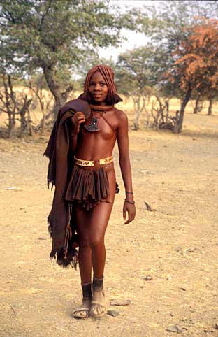 Himba girl in the fields