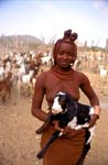 Himba woman catching kids