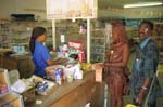 Himba woman in super market in the big city 