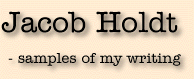 Jacob Holdt - samples of my writing