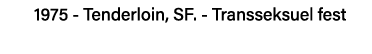 1975 - Tenderloin, SF  - Transseksuel fest