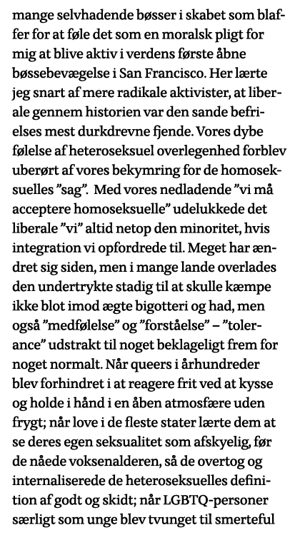 mange selvhadende bøsser i skabet som blaffer for at føle det som en moralsk pligt for mig at blive aktiv i verdens f   