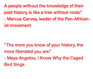 A people without the knowledge of their past history is like a tree without roots   - Marcus Garvey, leader of the Pa   