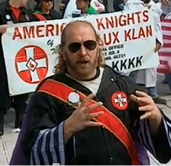 Jeff is the only KKK-leader ever to march in Manhattan as seen here  