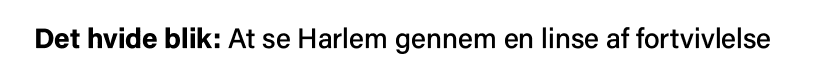 Det hvide blik: At se Harlem gennem en linse af fortvivlelse