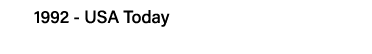 1992 - USA Today