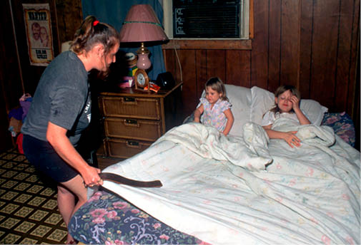 Connie whipping the children