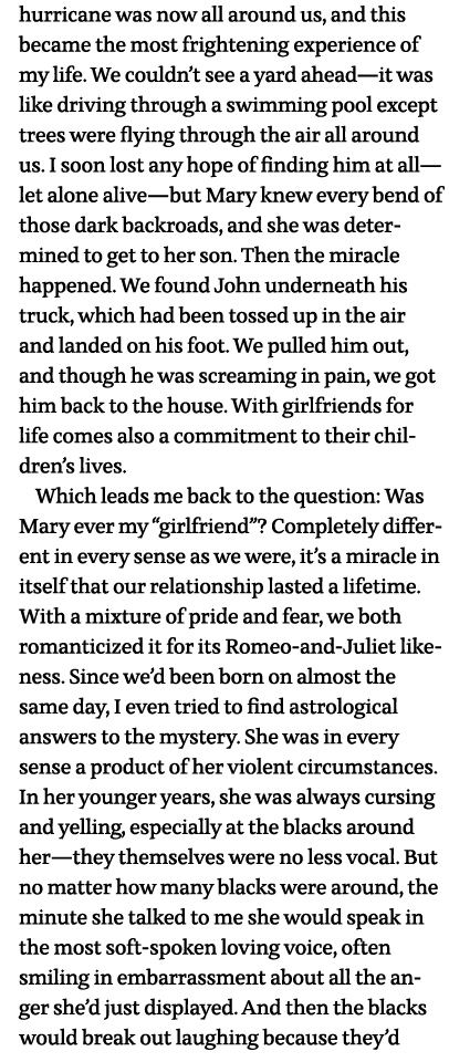hurricane was now all around us, and this became the most frightening experience of my life  We couldn t see a yard a   