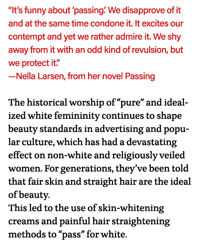  It s funny about  passing   We disapprove of it and at the same time condone it  It excites our contempt and yet we    