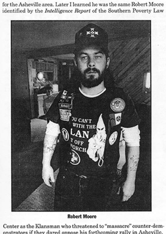 The way Robert Moore appear in books about the KKK 