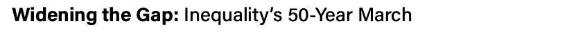 Widening the Gap: Inequality s 50-Year March