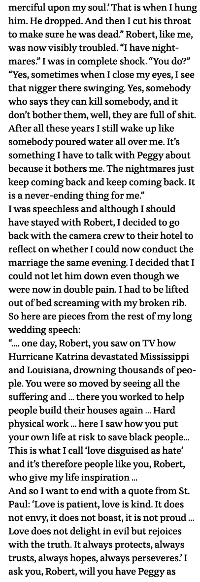 merciful upon my soul   That is when I hung him  He dropped  And then I cut his throat to make sure he was dead   Rob   