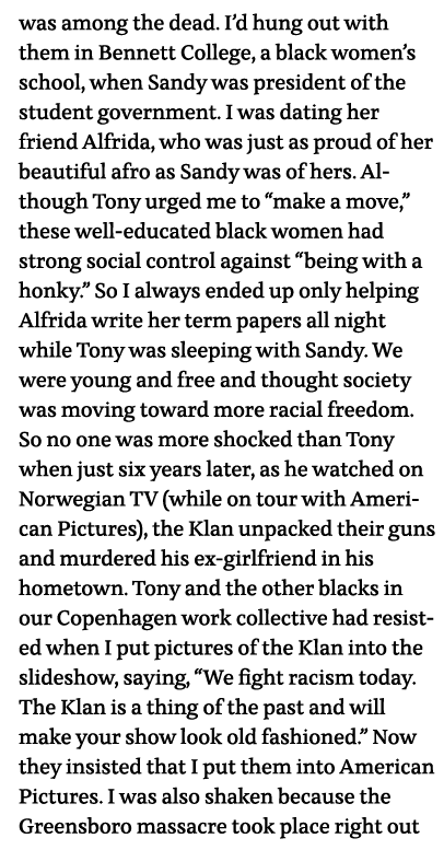 was among the dead  I d hung out with them in Bennett College, a black women s school, when Sandy was president of th   