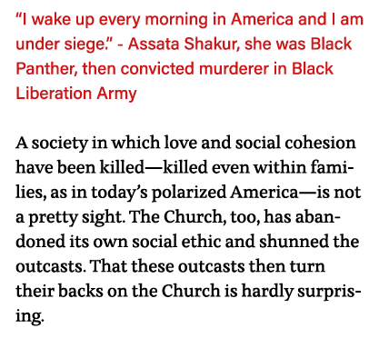  I wake up every morning in America and I am under siege   - Assata Shakur, she was Black Panther, then convicted mur   