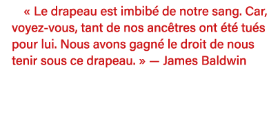   Le drapeau est imbibé de notre sang  Car, voyez-vous, tant de nos ancêtres ont été tués pour lui  Nous avons gagné    
