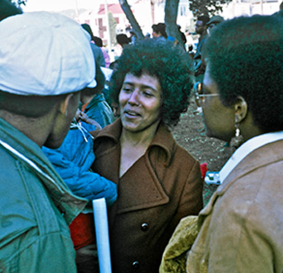 The later BPP chairman Elaine Brown who sings the last song in this book 