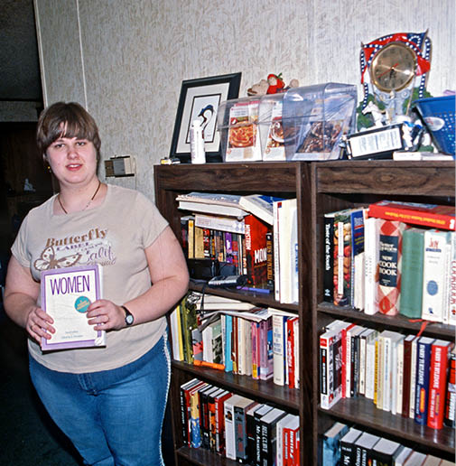 The feminist klan member with her books on feminist and gay liberation 