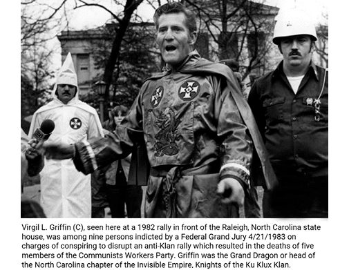 Virgil Griffin in 1982 at a rally  