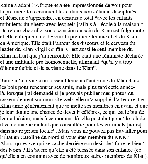 Raine a adoré l Afrique et a été impressionnée de voir pour la première fois comment les enfants noirs étaient discip   