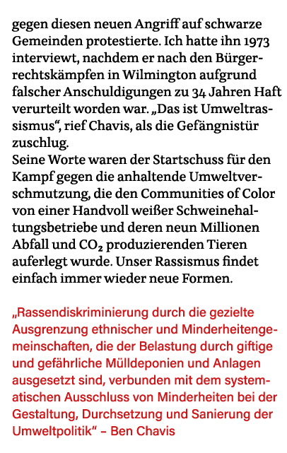 gegen diesen neuen Angriff auf schwarze Gemeinden protestierte  Ich hatte ihn 1973 interviewt, nachdem er nach den Bü   
