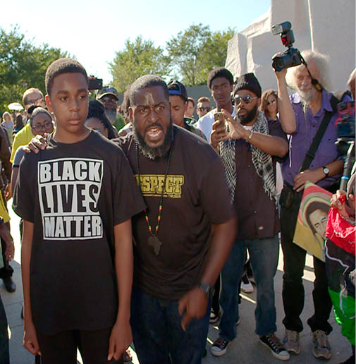 I am photographing a Black Lives Matter demo in 2016 