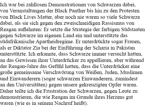 Ich war bei zahllosen Demonstrationen von Schwarzen dabei, von Veranstaltungen der Black Panther bis hin zu den Prote   