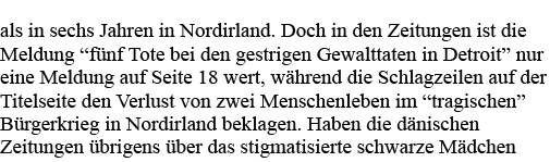 als in sechs Jahren in Nordirland  Doch in den Zeitungen ist die Meldung  fünf Tote bei den gestrigen Gewalttaten in    