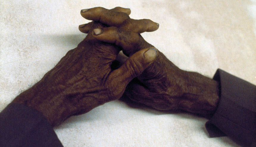 1975 - Philadelphia, MS  Hands of my father-in-law, Rev  Jake Rush 