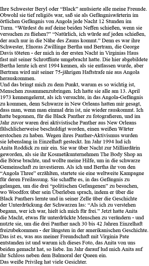 Ihre Schwester Beryl oder  Black  amüsierte alle meine Freunde  Obwohl sie tief religiös war, saß sie als Gefängniswä   