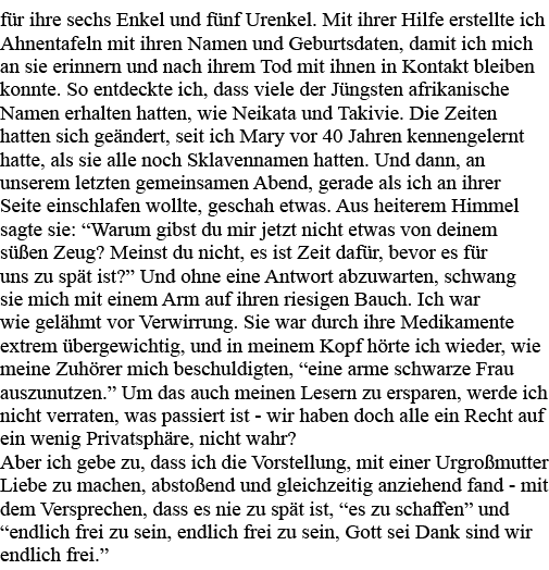für ihre sechs Enkel und fünf Urenkel  Mit ihrer Hilfe erstellte ich Ahnentafeln mit ihren Namen und Geburtsdaten, da   