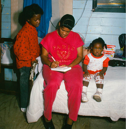 Bertha in 1994 after her release writing to her twin brother in Angola 