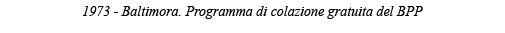 1973 - Baltimora  Programma di colazione gratuita del BPP