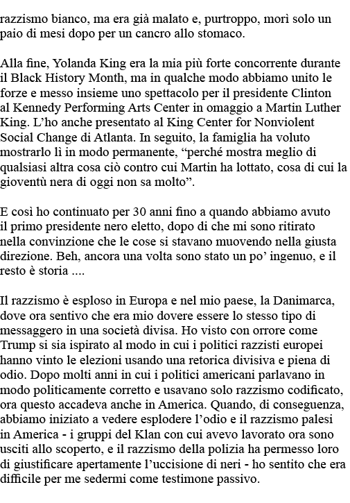 razzismo bianco, ma era già malato e, purtroppo, morì solo un paio di mesi dopo per un cancro allo stomaco   Alla fin   