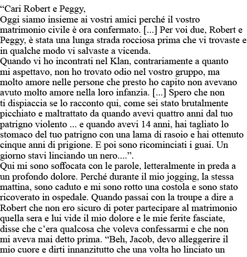  Cari Robert e Peggy, Oggi siamo insieme ai vostri amici perché il vostro matrimonio civile è ora confermato        P   