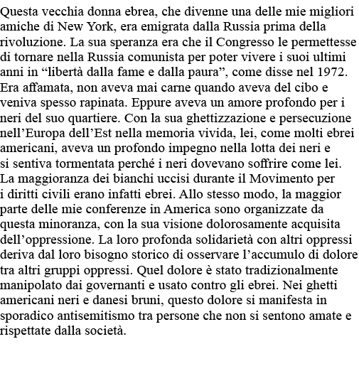 Questa vecchia donna ebrea, che divenne una delle mie migliori amiche di New York, era emigrata dalla Russia prima de   