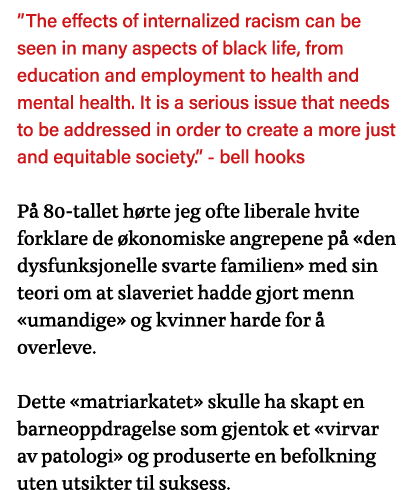  The effects of internalized racism can be seen in many aspects of black life, from education and employment to healt   