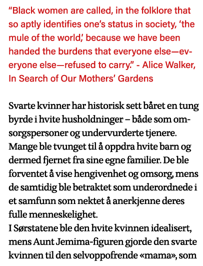  Black women are called, in the folklore that so aptly identifies one s status in society,  the mule of the world,  b   