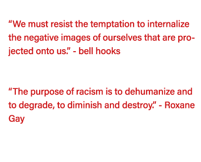   We must resist the temptation to internalize the negative images of ourselves that are projected onto us   - bell h   