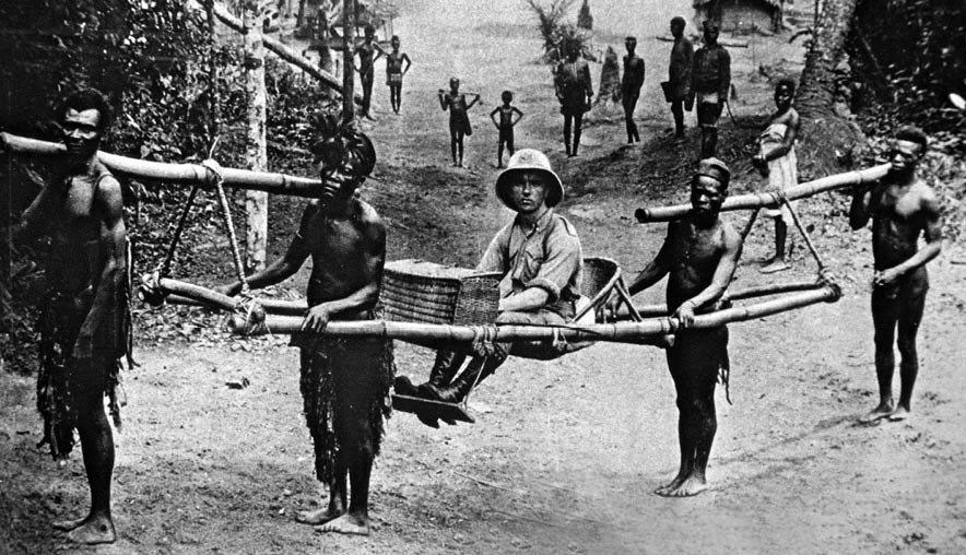 White being carried by Africans