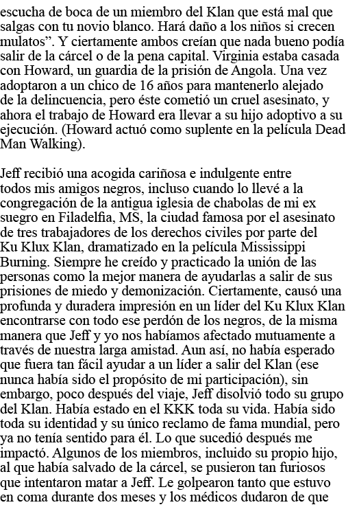 escucha de boca de un miembro del Klan que está mal que salgas con tu novio blanco  Hará daño a los niños si crecen m   