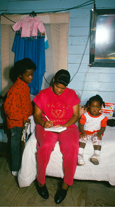 Bertha in 1994 after her release writing to her twin brother in Angola 