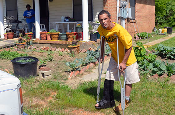 John still in severe pain a few days after the hurricane in 2011