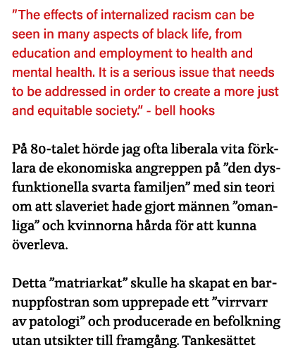  The effects of internalized racism can be seen in many aspects of black life, from education and employment to healt   