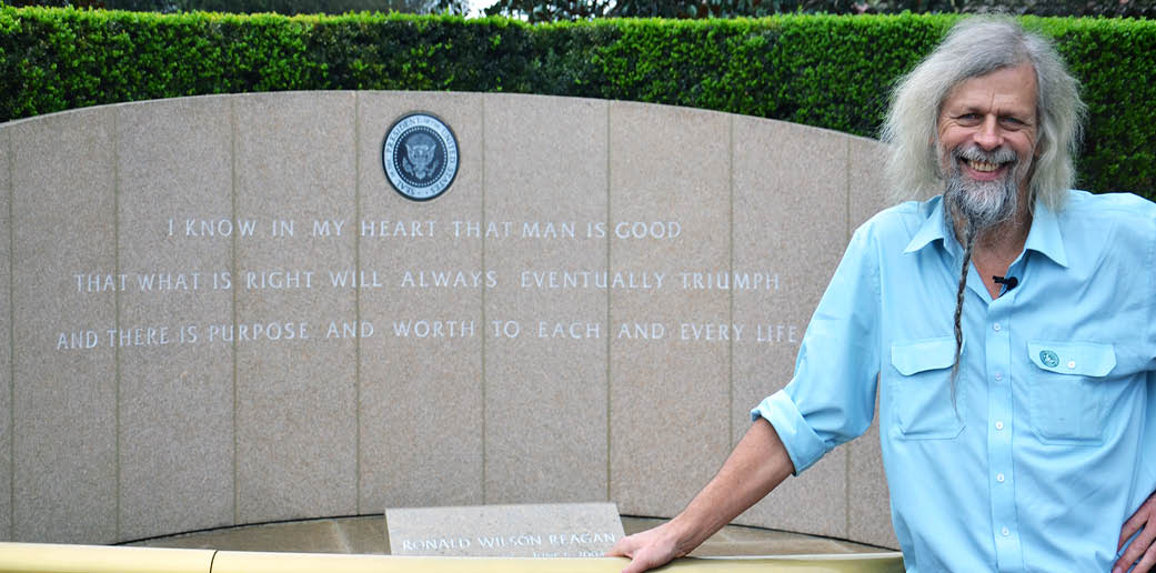 2013 - At his memorial grave I finally found something Reagan and I could agree on - and reconciled with him   