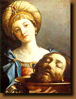 Herodias bring the head of John the Baptist