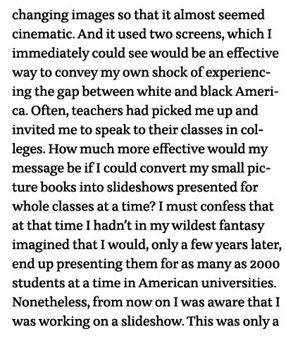 changing images so that it almost seemed cinematic  And it used two screens, which I immediately could see would be a   